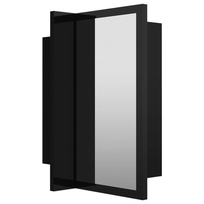 Armoire à miroir de bain à LED Noir brillant 40x12x45 cm - Photo n°11