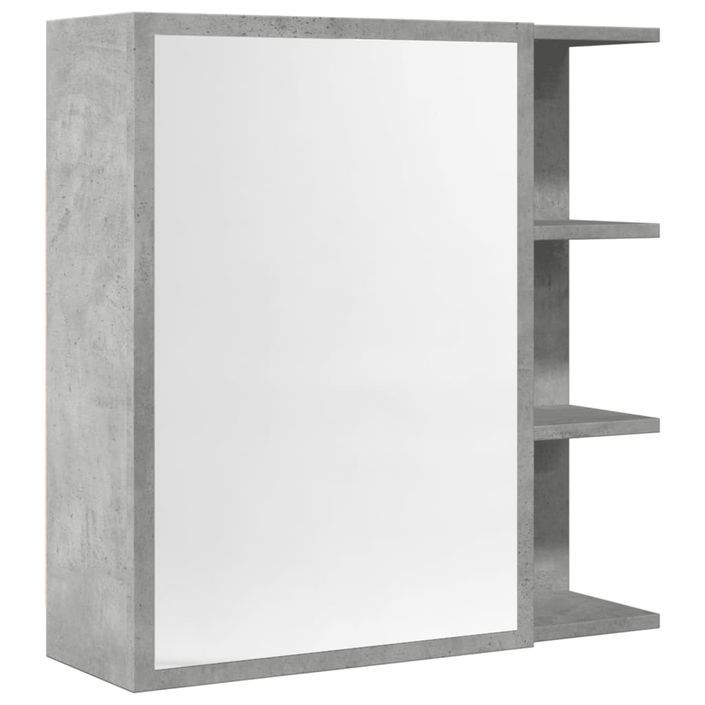 Armoire à miroir de bain Gris béton 62,5x20,5x64cm - Photo n°2