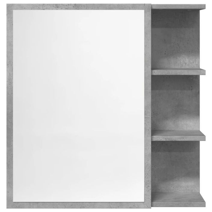 Armoire à miroir de bain Gris béton 62,5x20,5x64cm - Photo n°5