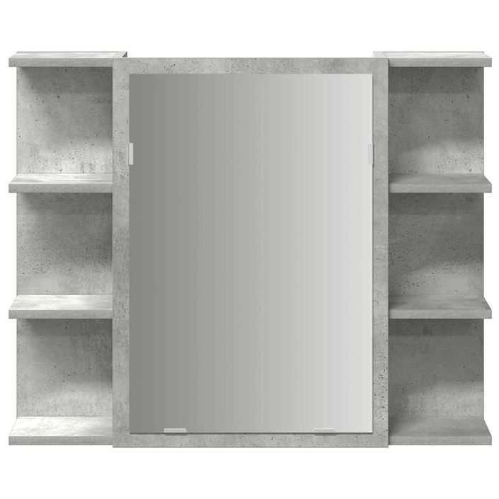 Armoire à miroir de bain Gris béton 80x20,5x64 cm - Photo n°4