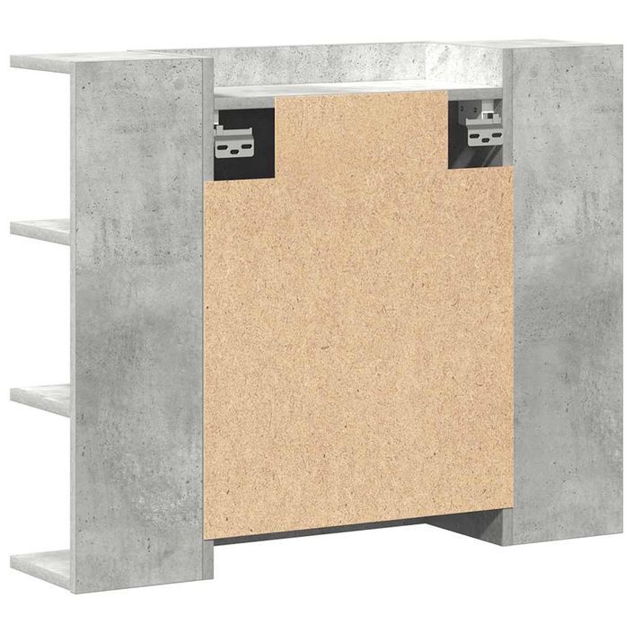 Armoire à miroir de bain Gris béton 80x20,5x64 cm - Photo n°6