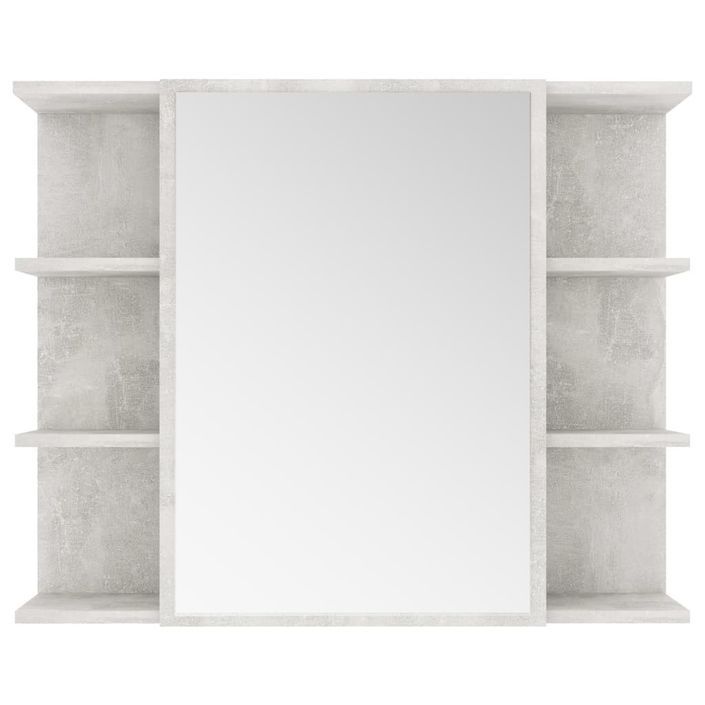 Armoire à miroir de bain Gris béton 80x20,5x64 cm - Photo n°1