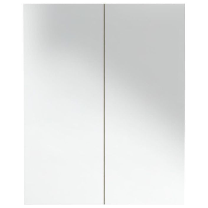 Armoire à miroir de salle de bain 60x15x75cm MDF Blanc et chêne - Photo n°3