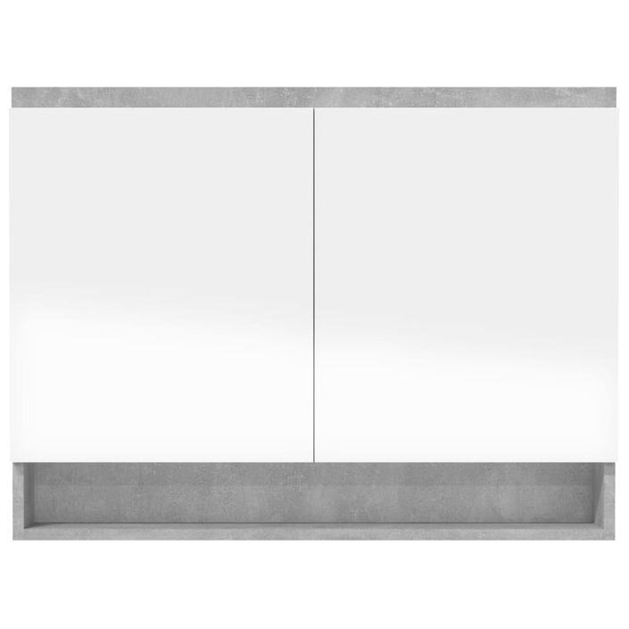 Armoire à miroir de salle de bain 80x15x60 cm MDF Gris béton - Photo n°6