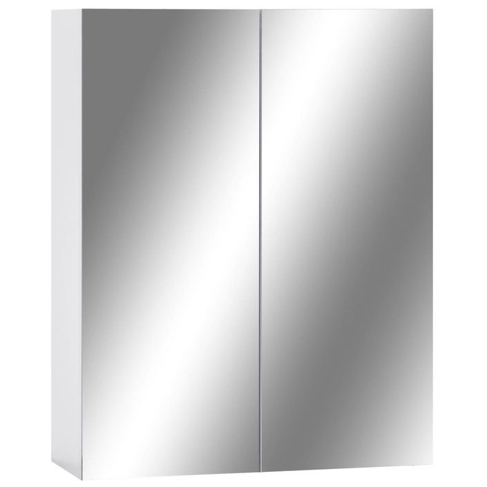 Armoire à miroir de salle de bain Blanc 60x15x75 cm MDF - Photo n°1