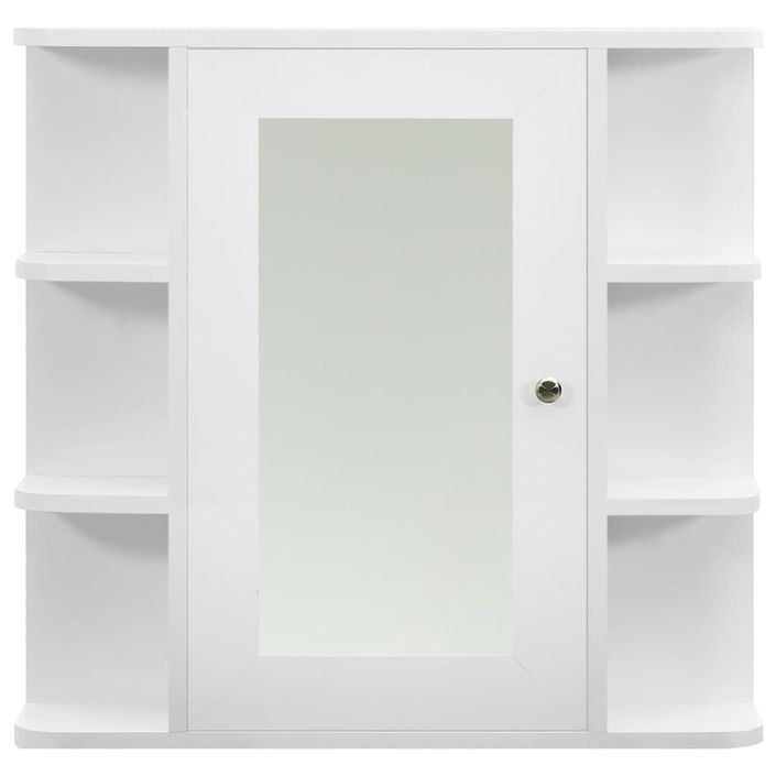 Armoire à miroir de salle de bain Blanc 66x17x63 cm MDF - Photo n°4