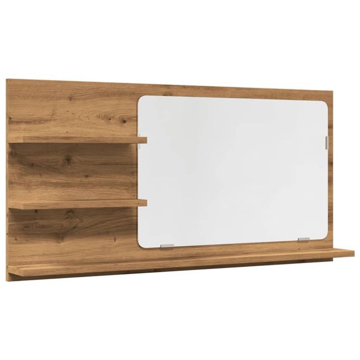 Armoire à miroir de salle de bain chêne artisanal 90x11x45 cm - Photo n°2