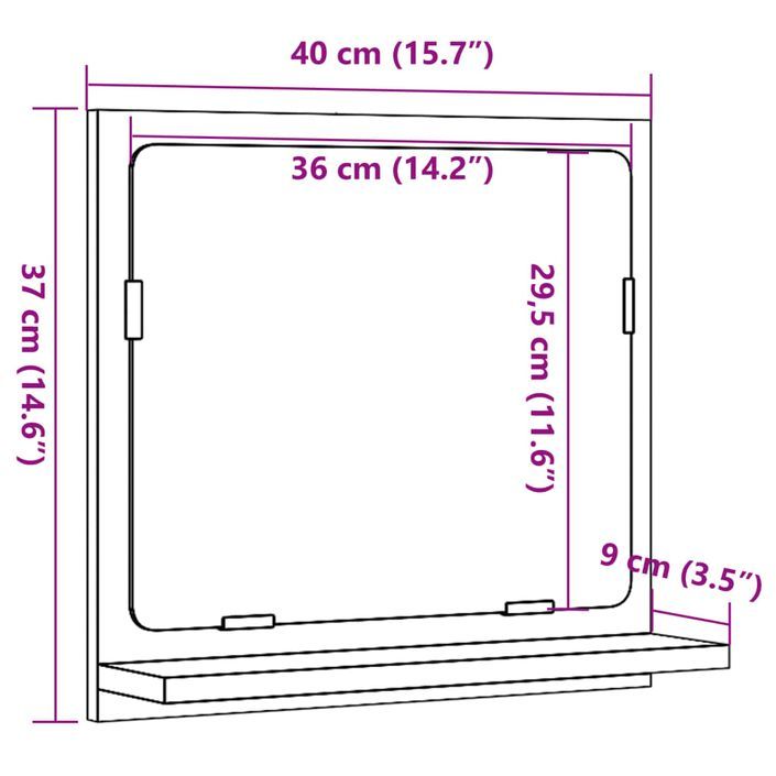 Armoire à miroir de salle de bain gris béton bois d'ingénierie - Photo n°9