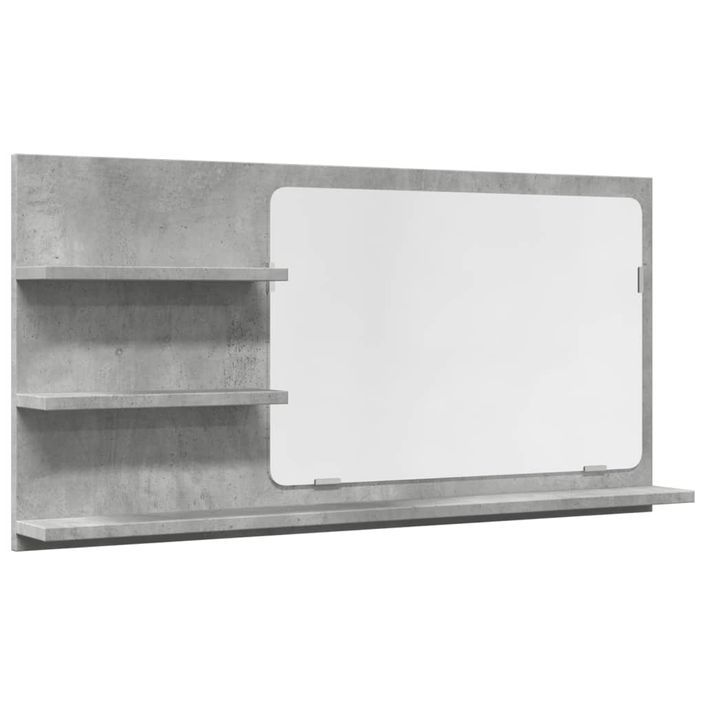 Armoire à miroir de salle de bain gris béton bois d'ingénierie - Photo n°2