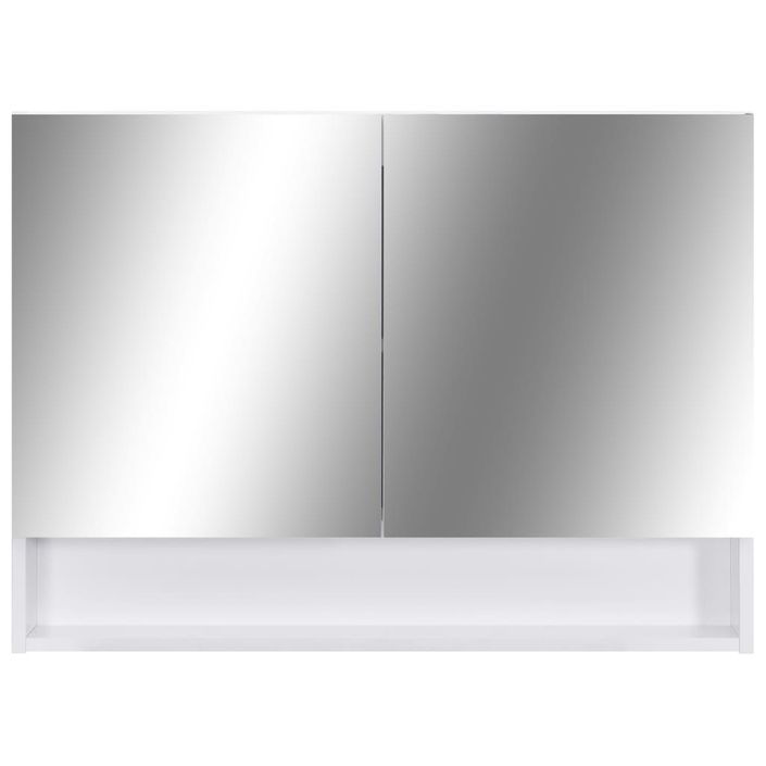 Armoire à miroir de salle de bain LED Blanc 80x15x60 cm MDF - Photo n°5