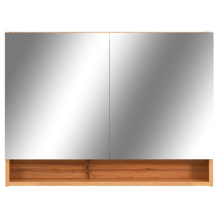Armoire à miroir de salle de bain LED Chêne 80x15x60 cm MDF - Photo n°5