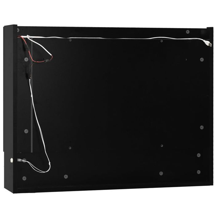 Armoire à miroir de salle de bain LED Noir 80x15x60 cm MDF - Photo n°9