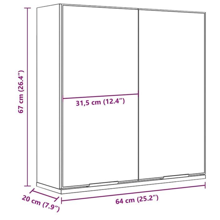 Armoire à miroir de salle de bain noir bois d’ingénierie - Photo n°10