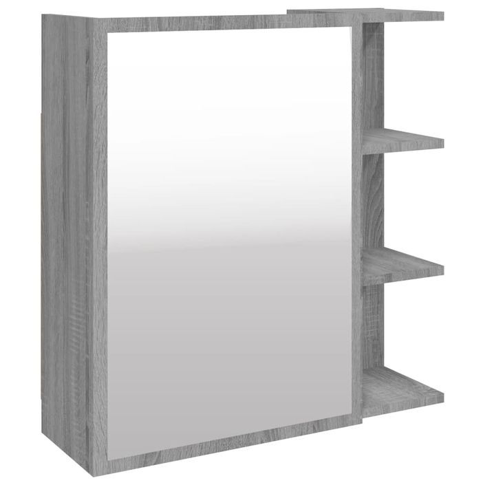 Armoire à miroir de salle de bain Sonoma gris 62,5x20,5x64 cm - Photo n°2