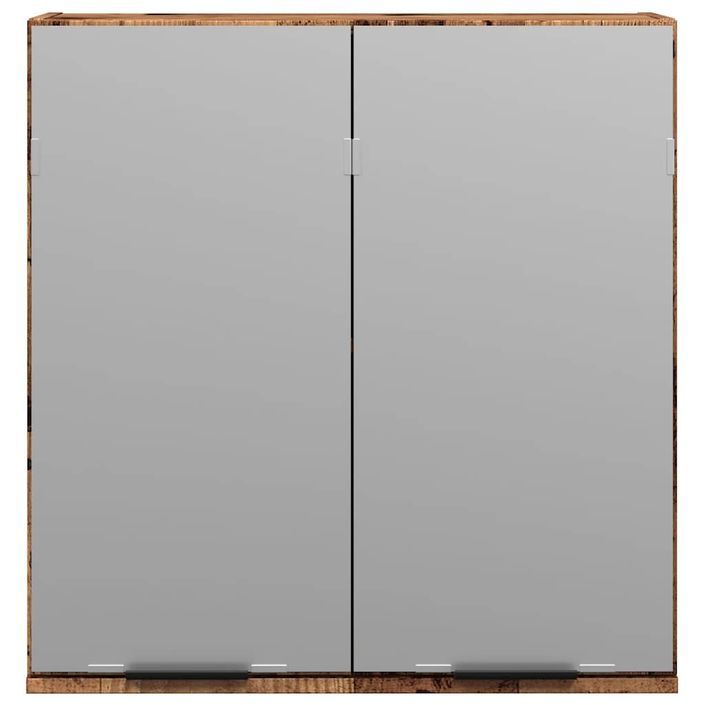 Armoire à miroir de salle de bain vieux bois 64x20x66,5 cm - Photo n°4