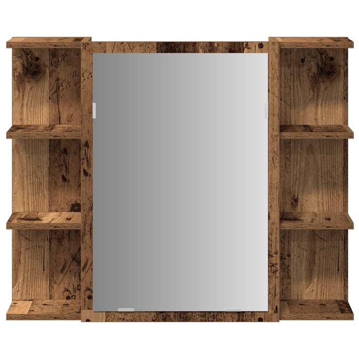 Armoire à miroir de salle de bain vieux bois bois d'ingénierie - Photo n°4