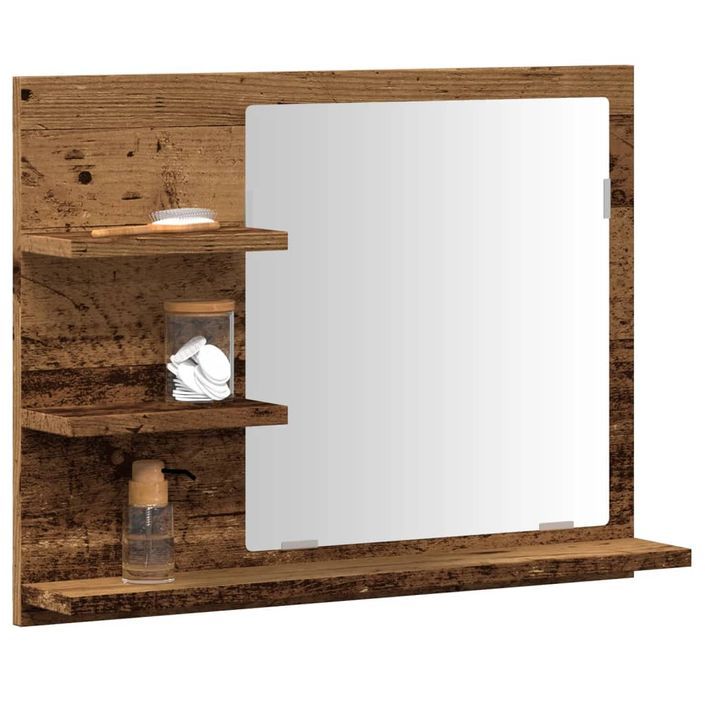 Armoire à miroir de salle de bain vieux bois bois d'ingénierie - Photo n°1