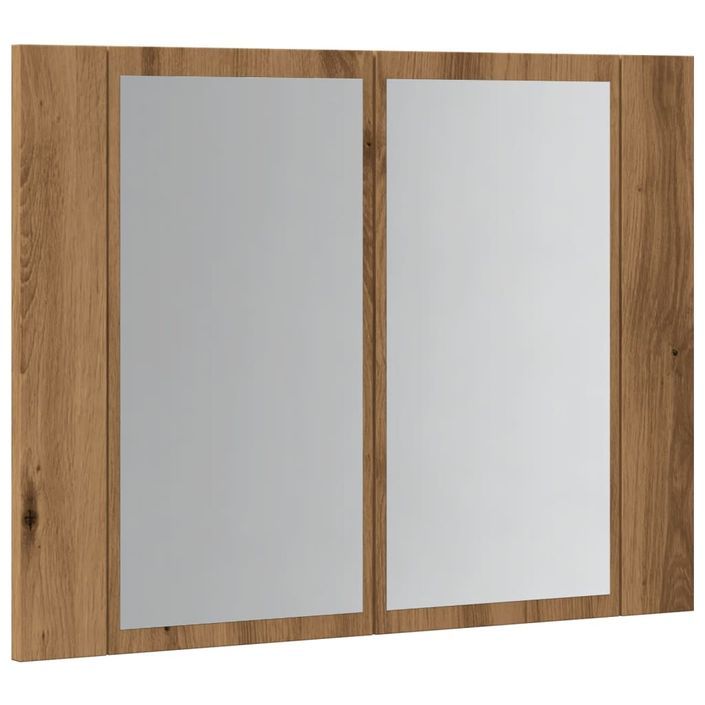 Armoire à miroir LED chêne artisanal 60x12x45cm bois ingénierie - Photo n°6