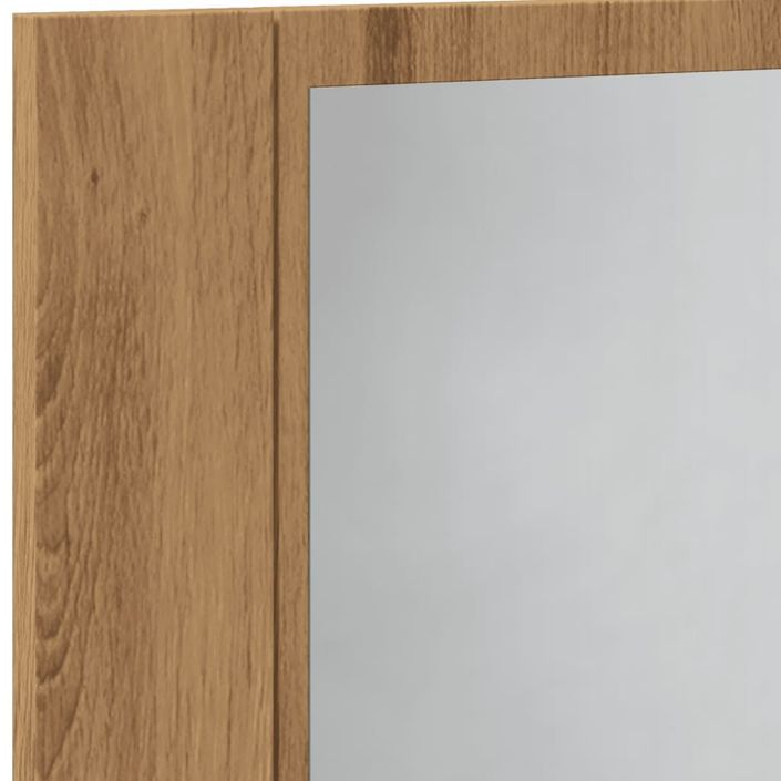 Armoire à miroir LED chêne artisanal 60x12x45cm bois ingénierie - Photo n°10