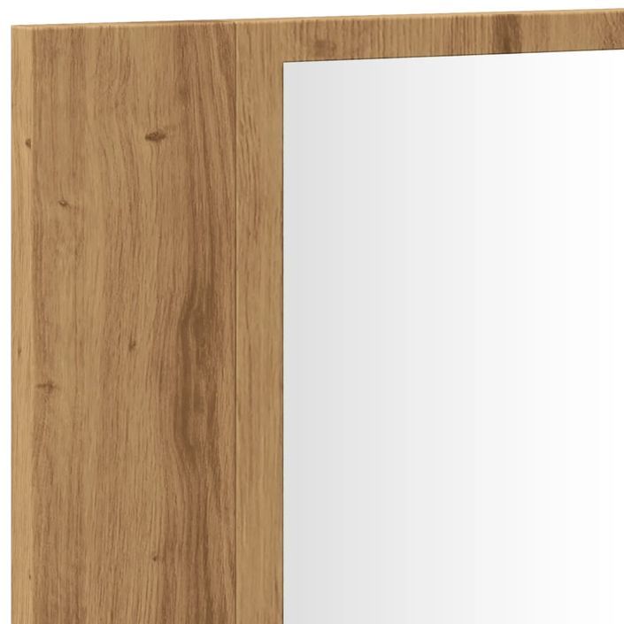 Armoire à miroir LED chêne artisanal 90x12x45cm bois ingénierie - Photo n°10