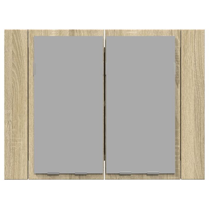 Armoire à miroir LED chêne sonoma 60x12x45 cm bois d'ingénierie - Photo n°7