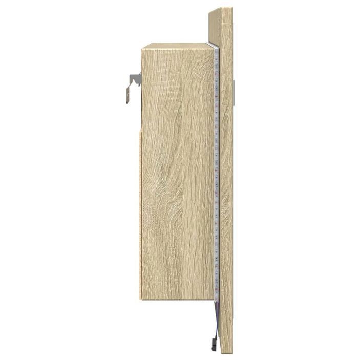 Armoire à miroir LED chêne sonoma 60x12x45 cm bois d'ingénierie - Photo n°8