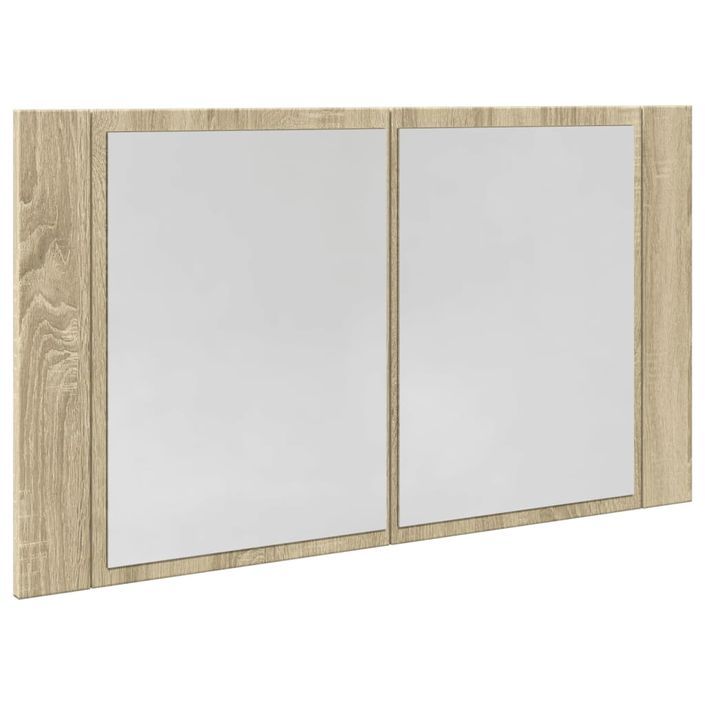 Armoire à miroir LED chêne sonoma 80x12x45 cm bois d'ingénierie - Photo n°3