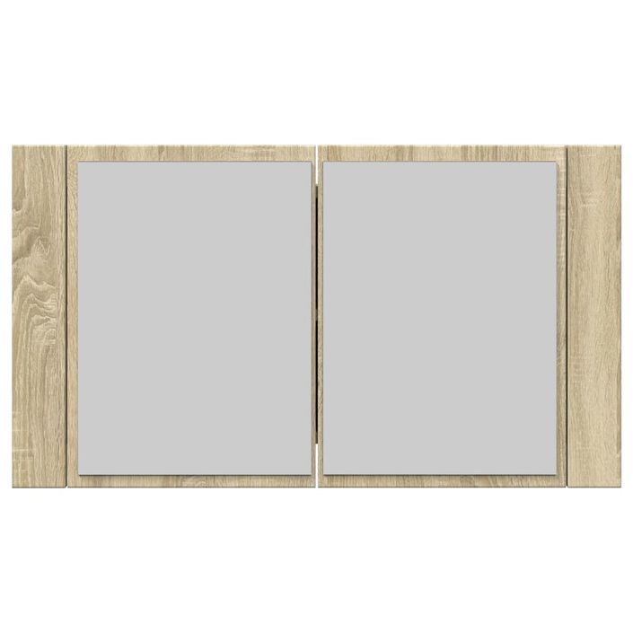 Armoire à miroir LED chêne sonoma 80x12x45 cm bois d'ingénierie - Photo n°7