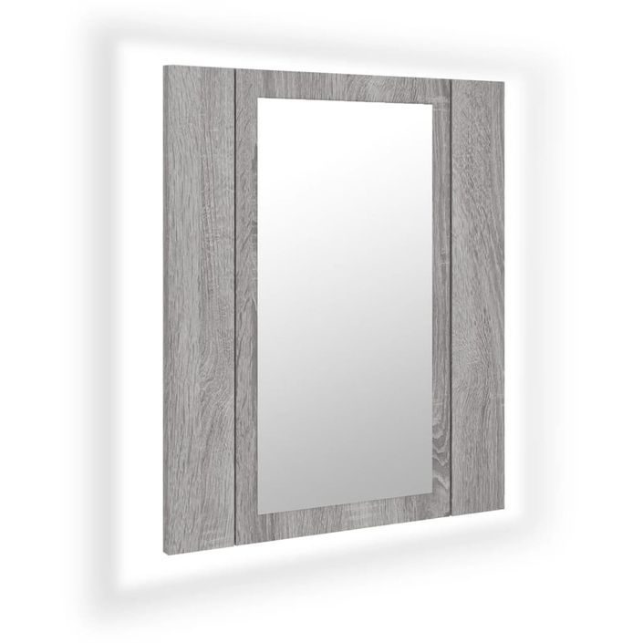 Armoire à miroir LED de salle de bain sonoma gris 40x12x45 cm - Photo n°1