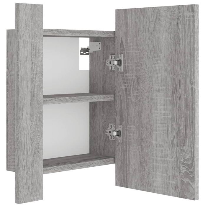 Armoire à miroir LED de salle de bain sonoma gris 40x12x45 cm - Photo n°8