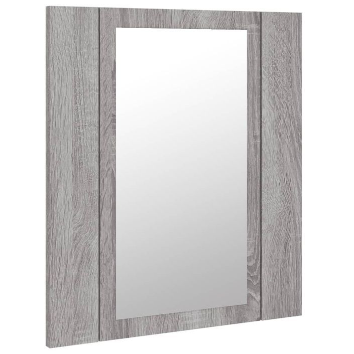 Armoire à miroir LED de salle de bain sonoma gris 40x12x45 cm - Photo n°9