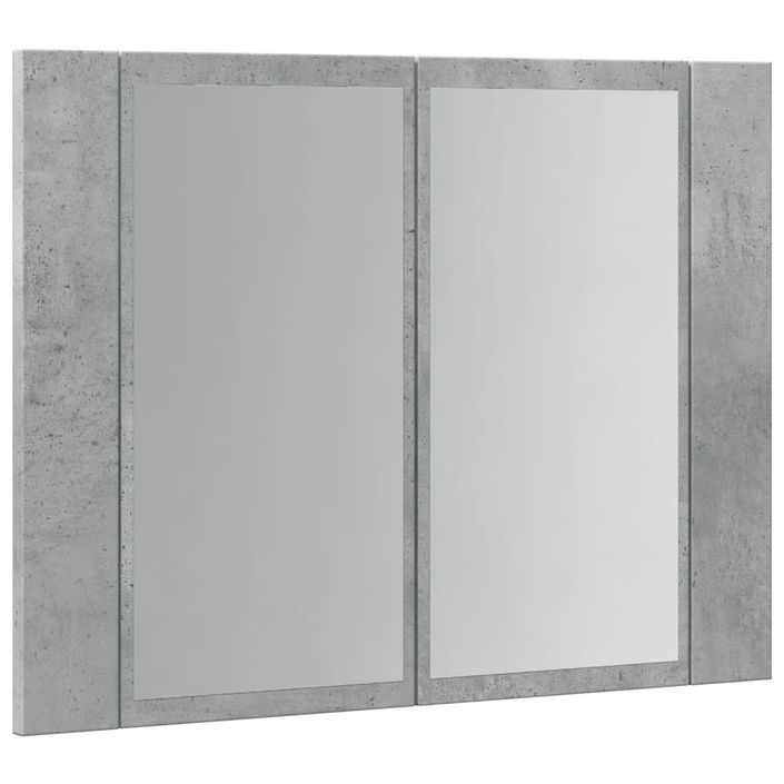 Armoire à miroir LED gris béton 60x12x45 cm bois d'ingénierie - Photo n°6