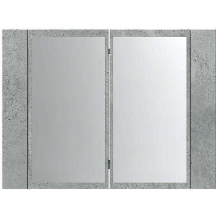 Armoire à miroir LED gris béton 60x12x45 cm bois d'ingénierie - Photo n°7