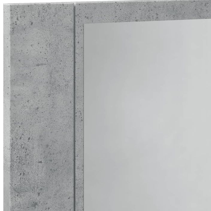 Armoire à miroir LED gris béton 60x12x45 cm bois d'ingénierie - Photo n°10