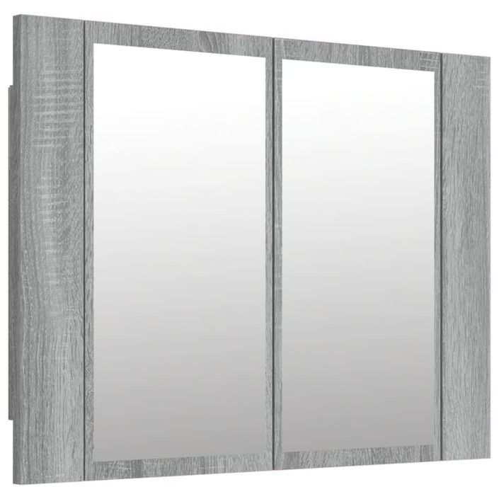 Armoire à miroir LED Sonoma gris 60x12x45 cm Bois d'ingénierie - Photo n°1