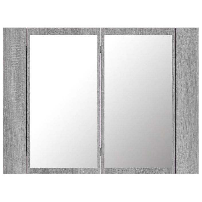 Armoire à miroir LED Sonoma gris 60x12x45 cm Bois d'ingénierie - Photo n°8