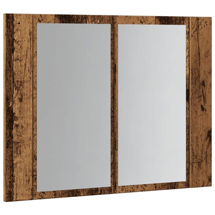 Armoire à miroir LED vieux bois 60x12x45 cm bois d'ingénierie - Photo n°6