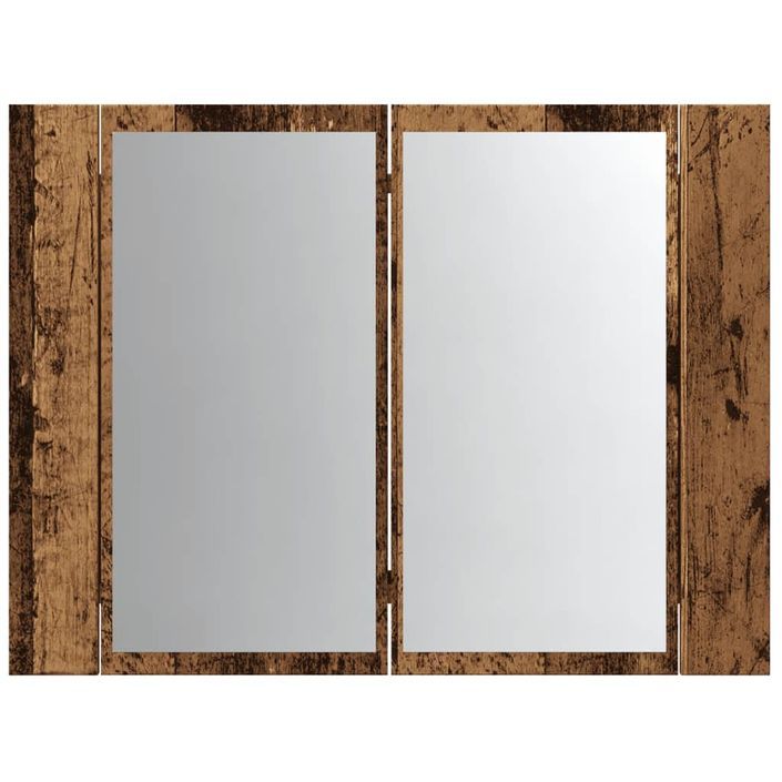 Armoire à miroir LED vieux bois 60x12x45 cm bois d'ingénierie - Photo n°7