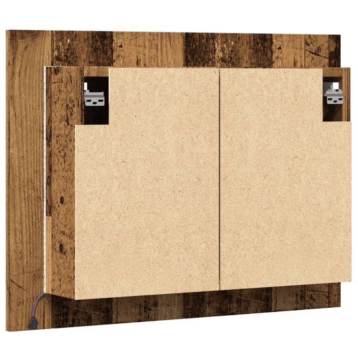 Armoire à miroir LED vieux bois 60x12x45 cm bois d'ingénierie - Photo n°9