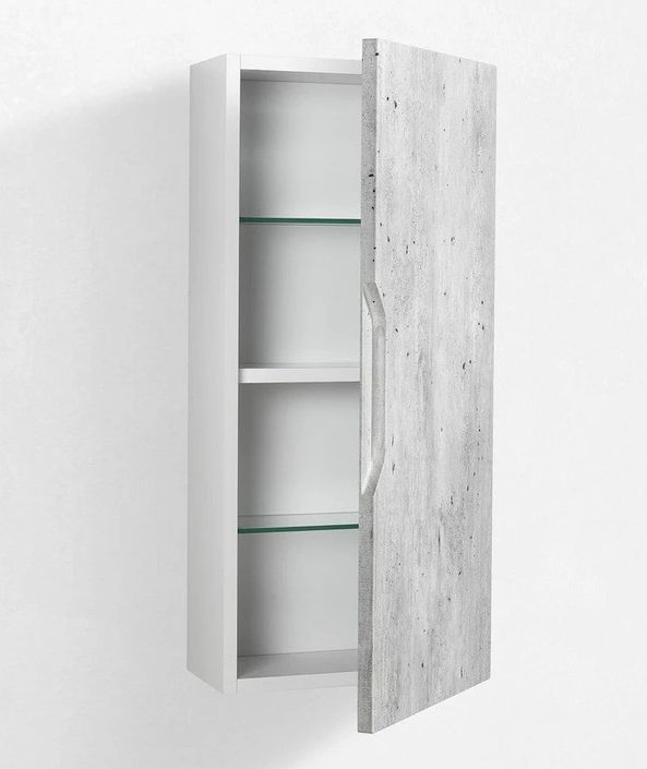 Armoire à pharmacie bois laqué blanc et effet béton Selb L 35 cm - Photo n°2