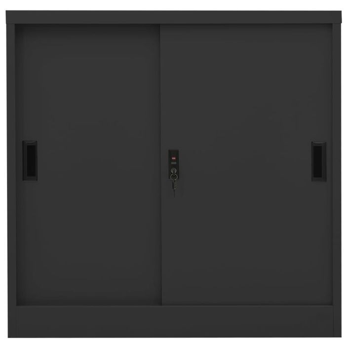 Armoire à portes coulissantes avec jardinière Anthracite Acier - Photo n°6