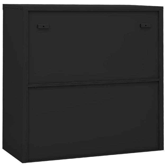 Armoire à portes coulissantes avec jardinière Anthracite Acier - Photo n°7