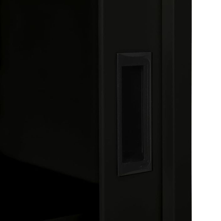 Armoire à portes coulissantes Noir 90x40x90 cm Acier - Photo n°8