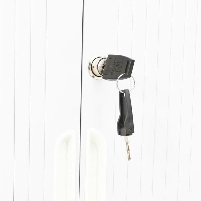 Armoire à portes coulissantes Noir et blanc 90x40x90 cm Acier - Photo n°4