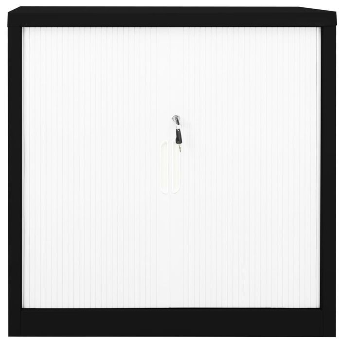 Armoire à portes coulissantes Noir et blanc 90x40x90 cm Acier - Photo n°3