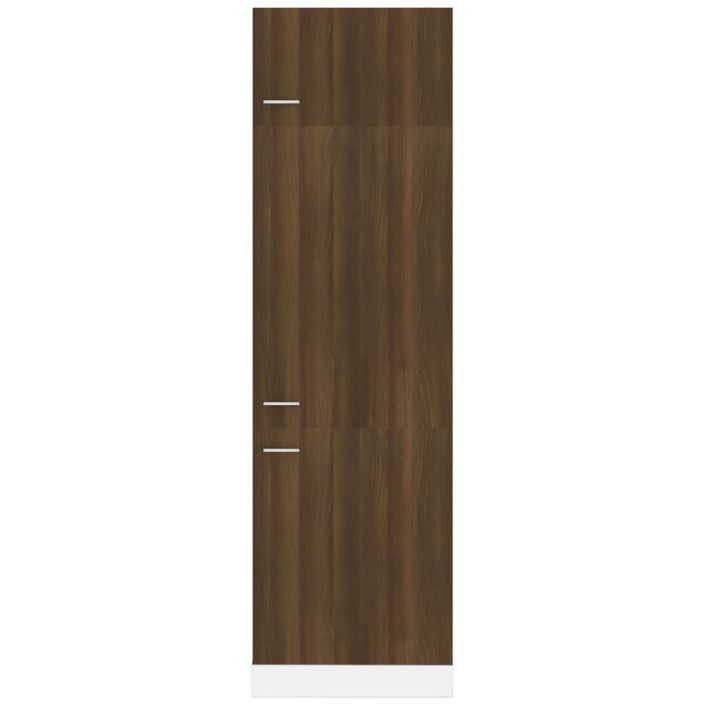 Armoire à réfrigérateur Chêne marron 60x57x207 cm Bois - Photo n°4