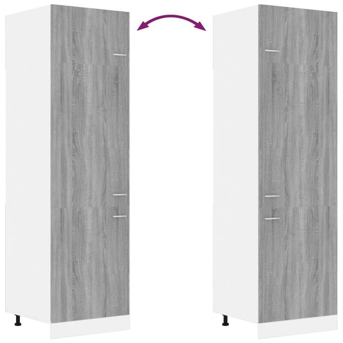 Armoire à réfrigérateur Sonoma gris 60x57x207 cm Bois - Photo n°6