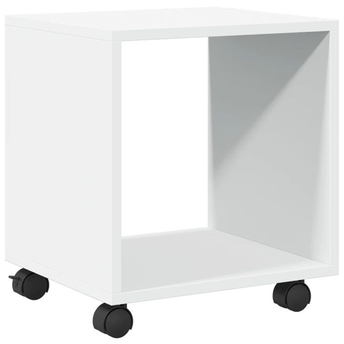 Armoire à roulettes blanc 37x33x42,5 cm bois d’ingénierie - Photo n°2