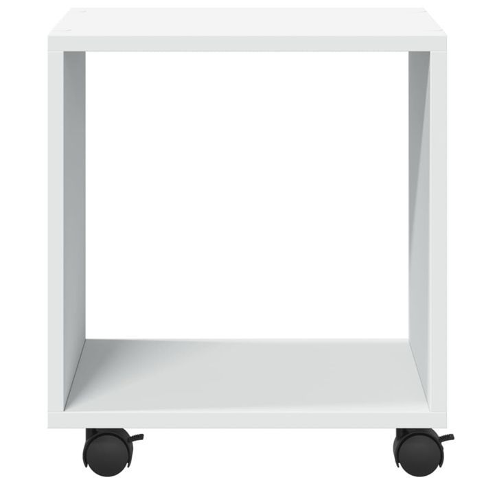 Armoire à roulettes blanc 37x33x42,5 cm bois d’ingénierie - Photo n°5