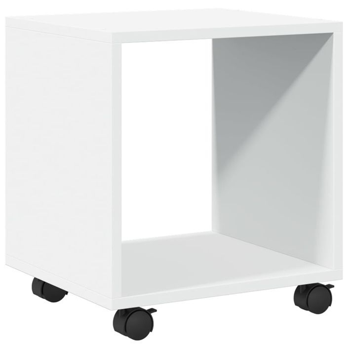 Armoire à roulettes blanc 37x33x42,5 cm bois d’ingénierie - Photo n°7